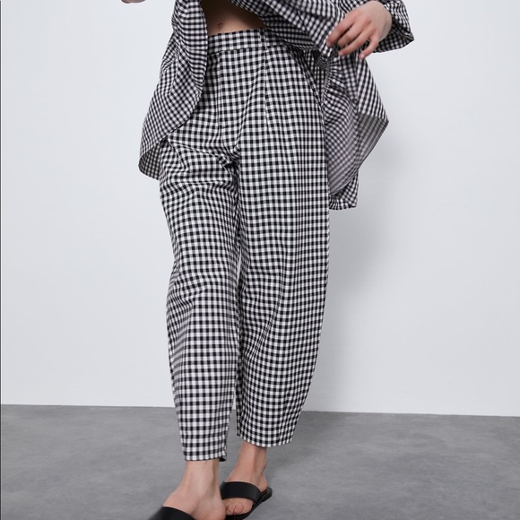 Zara Pants - Zara Slouchy Gingham Trousers